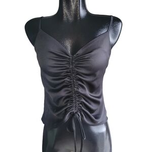 Asos Design Black Drawstring Front Tank  Top 4